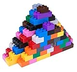 Este gran set de 204 ladrillos contiene 96 Big Briks de 3,18 x 3,18 x 2,54 cm (2 x 2 tacos), 72 Big Briks de 3,18 x 4,19 x 1,65 cm (1 x 2 tacos de alto) y 36 Big Briks de 6,35 x 3,18 x 2,54 cm (2 x 4 tacos).