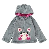 chaqueta punto niña 1 año ღDiseño único: Hoodies manga larga abrigo / outwear con una cremallera lisa en el frente, dibujos animados impresos decorar, sus hijos se verá lindo y mantener su calor bebé, ideal para su bebé.