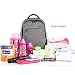YuHan Oxford Baby Diaper Bag Nappy Backpack Change Pad Insulation Bag Fit Stroller Grey