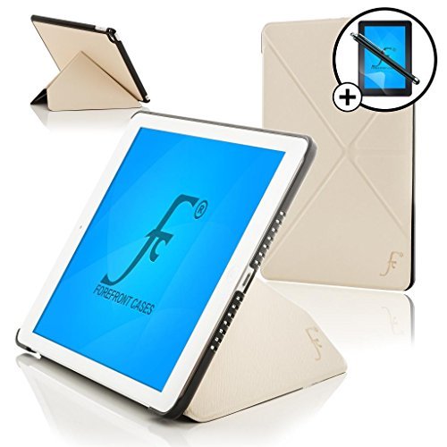 Forefront Cases® Neue Origami Leder Hülle / Tasche / Case / Cover für Apple iPad Air 2 / 2nd Generation (Oktober 2014) - Rundum-Geräteschutz und intelligente Auto-Sleep-Wake-Funktion mit 3-JAHRES-GARANTIE VON FOREFRONT CASES - inkl. Eingabestift und Displayschutz