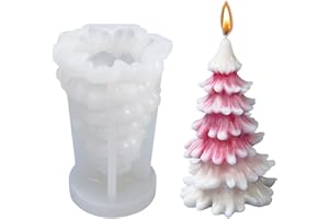 GOLDYIDA Stampo per Candele Albero di Natale 3D Candela in Silicone Stampi per Candele in Silicone 3D Stampo Candela Albero di Natale 3D Stampo per Candele Natalizie per Candele Fatte a Mano (D)