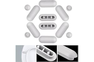 GOLRISEN 12 Piezas Topes para Asiento de Inodoro para Reducir Ruido Topes para Tapa de Inodoro de Plástico en 2 Formas Parachoques para Tapa de Inodoro Topes para Tapa WC para Hogar Hotel, Gris