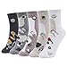 Produktbild Mädchen Socken, Canvalite 5 Paar Cartoon Tier Socken mit Hund-Muster Geschenk für Weihnachten Karneval Freizeit