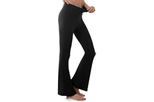 GroYolan Leggings acampanados para mujer, de cintura alta, pantalones de yoga cómodos para descansar, para entrenamiento, oficina, casual