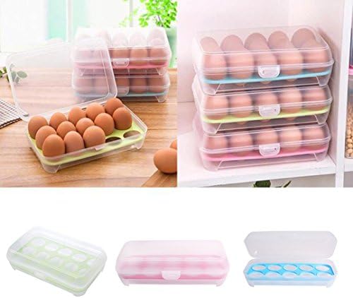 Large Capacity Egg Cup with Lid Storage Container for 10 Eggs for Picnic &amp; Fridge, Transparent, Clip &amp; Close Grün