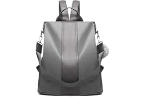 Miss Lulu Mochila para Mujer Bolso de Hombro Bolso de Bandolera Antirrobo Nylon y Cuero Sintética Viaje Ligero Colegio