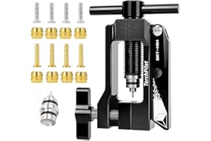 TERCHPILET Bicycle Brake Hydraulic Hose Fitting Insert and Needle Driver Tool - Clean Cuts & Secure Connections,All-in-One Solution for Line Cutter & Hose Fitting, Black