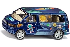Siku 6509, Zestaw do samodzielnego montażu „Style my Siku”, VW T5 „Astronaut”, Zabawkowy samochód, Metal,tworzywo sztuczne, Pomarańczowy, Z arkuszem naklejek do indywidualnego wykończenia, Otwierane klapa tylna