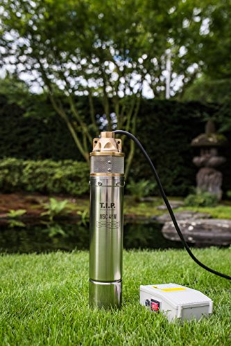 T.I.P. 30176 Peripher Tiefbrunnenpumpe Edelstahl MSC 4/1 M mit Messing-Laufrad, bis 3.000 l/h Fördermenge - 2