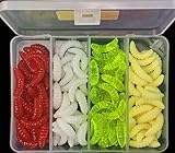 MilepetUK Künstliche Maden-/Brotwürmer aus weichem Silikon, ca. 2,5 cm, Kunstköder zum Angeln, 100 Stück