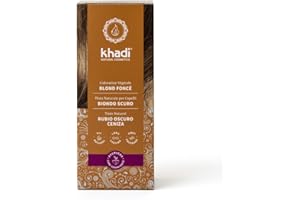 khadi BLOND FONCÉ Coloration végétale - Colore vos cheveux dans un blond cendré mat à un blond foncé intense - 100% végétale et naturelle - 100 g