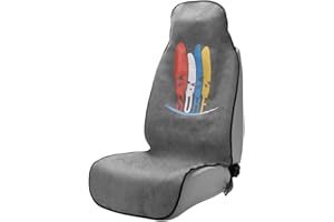 JSCARLIFE Premium wasserdichter Sitzbezug, 100% waschbar & abnehmbar, rutschfest, Schweißhandtuchbezug, Vordersitzschutz, kompatibel mit 95% Autos (Grau)