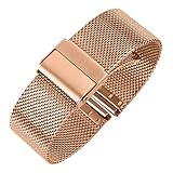 Luxus high end mesh Armband Mode Band Metall milanese Riemen Deluxe ersatz Armband für Uhr mit Solider Sicherheit faltschließe, 316l Edelstahl, für männer und Frauen
