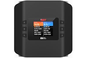 ISDT K4 Lipo Batterie Balance Chargeur Déchargeur AC 400W / DC 600Wx2 Dual Canal pour modèles RC Life/Lilon/LiPo 1-8S/ LiHv/PB/NiMH Écran LCD numérique Contrôle APP Bluetooth (EU Plug)