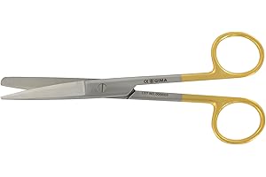 Gima - Forbici Rette, Punte Alterne, Misura 14.5 cm, Carburo di Tungsteno e Acciaio Inox, Linea Gold, 1 pezzo