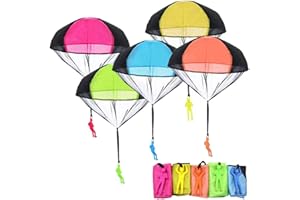 ZALOIFE Fallschirm Spielzeug für Kinder, 10 Stück Fallschirmspringer Spielzeug, Hand Werfen Fallschirm Outdoor Flugspielzeug, Wurf Parachute Spiele für Draußen, Geschenk
