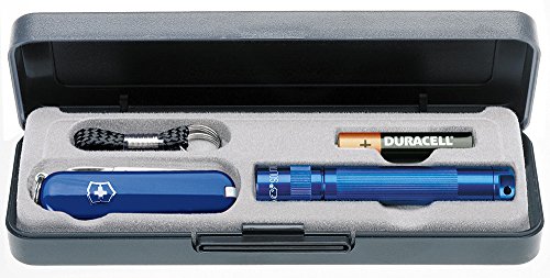 Mag-Lite Messerset Solitaire blau mit 5-tlg. Schweizer Messer blau