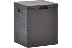 KOIECETA Boîte de Rangement de Jardin Coffre Stockage Extérieur (Marron, 90L)