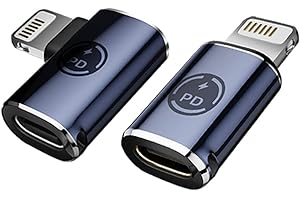 Lakeronelove Adaptateur USB C vers Lightning 27 W PD Charge Rapide Compatible avec iPhone 14/13/12/11 Pro Max Mini/X/XR/XS/SE/8/7/iPad/AirPods, Prend en Charge Le Transfert de données