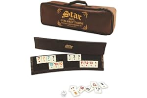 STAR OYUN ALETLERI Star, oval Rummy, Curved Romme, Okey Set oval, aus massiv Holz mit Melamin-Spielsteinen