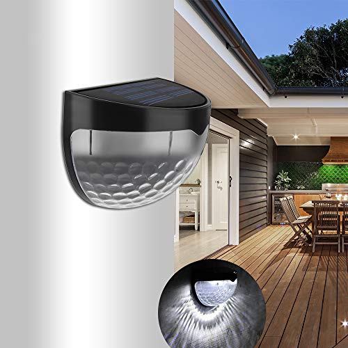 Solar Luces Exterior, 3D.Mr.Señor[última versión] 2 Unidades 6 LED con sensor de movimiento seguridad inalámbrica luz solar inalámbrica a prueba de agua (Negro)