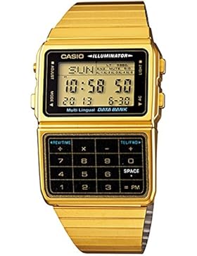 Casio Unisex-Armbanduhr Databank Digital Quarz Edelstahl beschichtet DBC-611G-1D