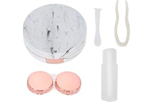 TMISHION Kontaktlinsen Behälter, Kontaktlinsenbehälter mit Spiegel, einfacher Kontaktlinse Aufbewahrungsbehälter Box, Mini modische Companion Kasten Container für Kontaktlinsen (Rot)