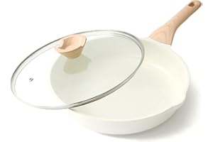 Kordisen Ceramic Nonstick Frying Pan with Lid, 28 cm Induction Ceramic Pan, Healthy and Non-Toxic, PFOA & PFAS Free