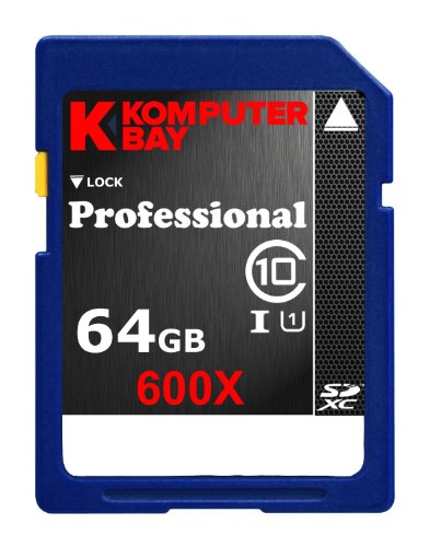 Komputerbay UHS-I 600X SDXC Secure Digital Extended Capacity ​​Class 10 Flash 64GB Speicherkarte (50Mbps Schreiben, 90Mbps Lesen)