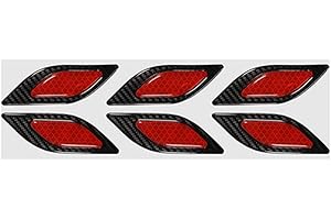 6 Piezas Pegatinas Reflectantes Universales, MoreChioce Calcomanías Reflectantes de Visibilidad Pegatina Cinta de Advertencia Reflectante para Coche,Motocicleta,Negro Exterior + Rojo Reflectante