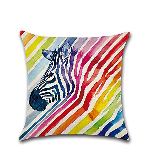 Calcifer 45,7 x 45,7 cm (45 x 45 cm) Rainbow Tiere Robuster Baumwolle Leinen Überwurf Kissen Kontakte Fall Kissen für Home Sofa Deko (Set von 6) - 6