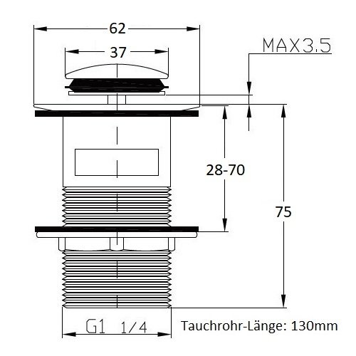 NEG Design Ablaufventil NX1033B Pop-Up-Ventil für Waschbecken mit Überlauf (mit Schutzkorb) - 4