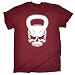 Produktbild Sex Weights Protein Shakes - Fonfella Herren Lose Passform T-Shirt Kettlebell Schädel Design - Large, Kastanienbraun