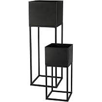 Spetebo Scaffale Per Piante In Metallo 3 Ripiani – 100x75x60 Cm – Nero – Per Interno/Esterno