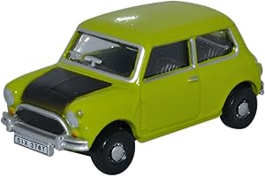 OXFORD DIECAST Mini Cooper, hellgrün/mattschwarz, Mr. Bean, Modellauto, Fertigmodell, Oxford 1:76