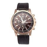 Damen Armbanduhren Leder Uhren Casual Analoge Quarz Uhr Luxus Uhren Mode Wasserdicht Quarzuhr für Frauen (Braun)