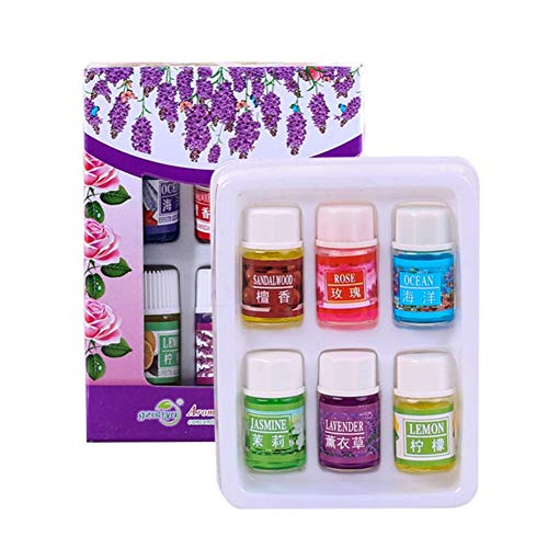 6 pcs Essential Oils Set, KISSION Essential Oils Ideal For Massage, Diffusers, Humidifiers & Perfect Gifts (3ml*6)
