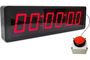 NNOVAT Timer da competizione a 6 cifre con pulsante cronometro, timer a intervalli for allenamento fitness Orologio da parete digitale a LED, ideale for palestra, gioco, gare di velocità (Size : 3Inch)