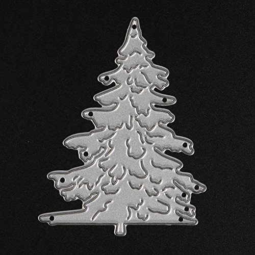 Demiawaking 3Pcs Weihnachtsbaum Schneiden Schablonen DIY Sammelalbum Dekor Papier Karten, Metall Buchzeichen , Metall Lesezeichen als Geschenk fuer Freunde - 5