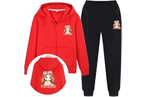 SXSHUN Survêtement Sport Ensemble Fille Pull À Capuche (Sweater+Pantalon) Tenue Vêtement de Jogging