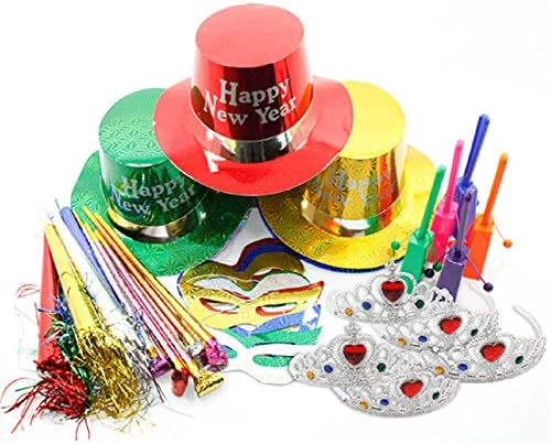 New Year Party Kit for 10 People – 35 Piece Multi-Coloured