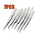 ROSENICE Tweezers Stainless Steel Anti-static Tweezers Set BGA Precision Tweezers,7pcs