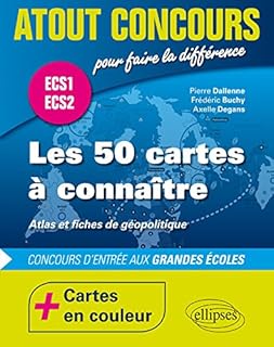 jaquette livre Les 50 Cartes à Connaître Concours d'Entrée aux Grandes Écoles ECS1 ECS2