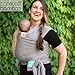 Bamboo Baby Sling Hands-Free Carrier and One-Size-Fits-All Wrap with Matching Carry Bag for Newborns Infants and Toddlers to 35 Lbs (Neutral Grey)