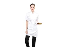 Jitong Giacche da Chef Uomo Camici da Lavoro Manica Corta Giacca Cuoco Estiva Giacca Pizzaiolo Confortevole