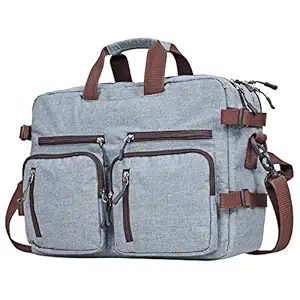 FATMUG Laptop Bag For Men - Convertible Backpack For Office And Travel (Light Grey Oxford Fabric)