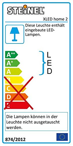 Steinel Sensor LED-Strahler XLED Home 2 weiß – modernes Flutlicht mit voll schwenkbarem LED-Panel, 14.8 W LED Fluter mit 140° Bewegungsmelder und max. 14 m Reichweite, Scheinwerfer mit 1184 lm Helligkeit und einer Lichtfarbe von 4000 K (neutral-weiß), edle Opal-Optik, 033088 [Energieklasse A++ to A] - 2