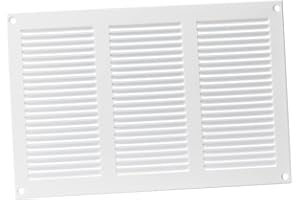 Europlast Blanc 300x200mm Grille de Ventilation avec Moustiquaire - Grilles d'aération en Métal - Acier