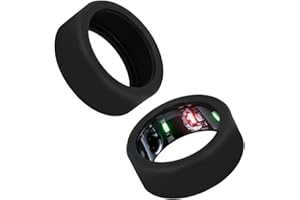 XIHIRCD 2pcs Silicone Ring Covers Compatible with Oura Ring Gen 3/Samsung Galaxy Ring, Flexible Black Silicone Protective Case Smart Ring Guard Protector for Gym, Fits M Size(11/12/13)
