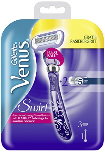 Gillette Venus Swirl Body Hair Shaver Blades with Free Handpiece (1x Pack of 3)